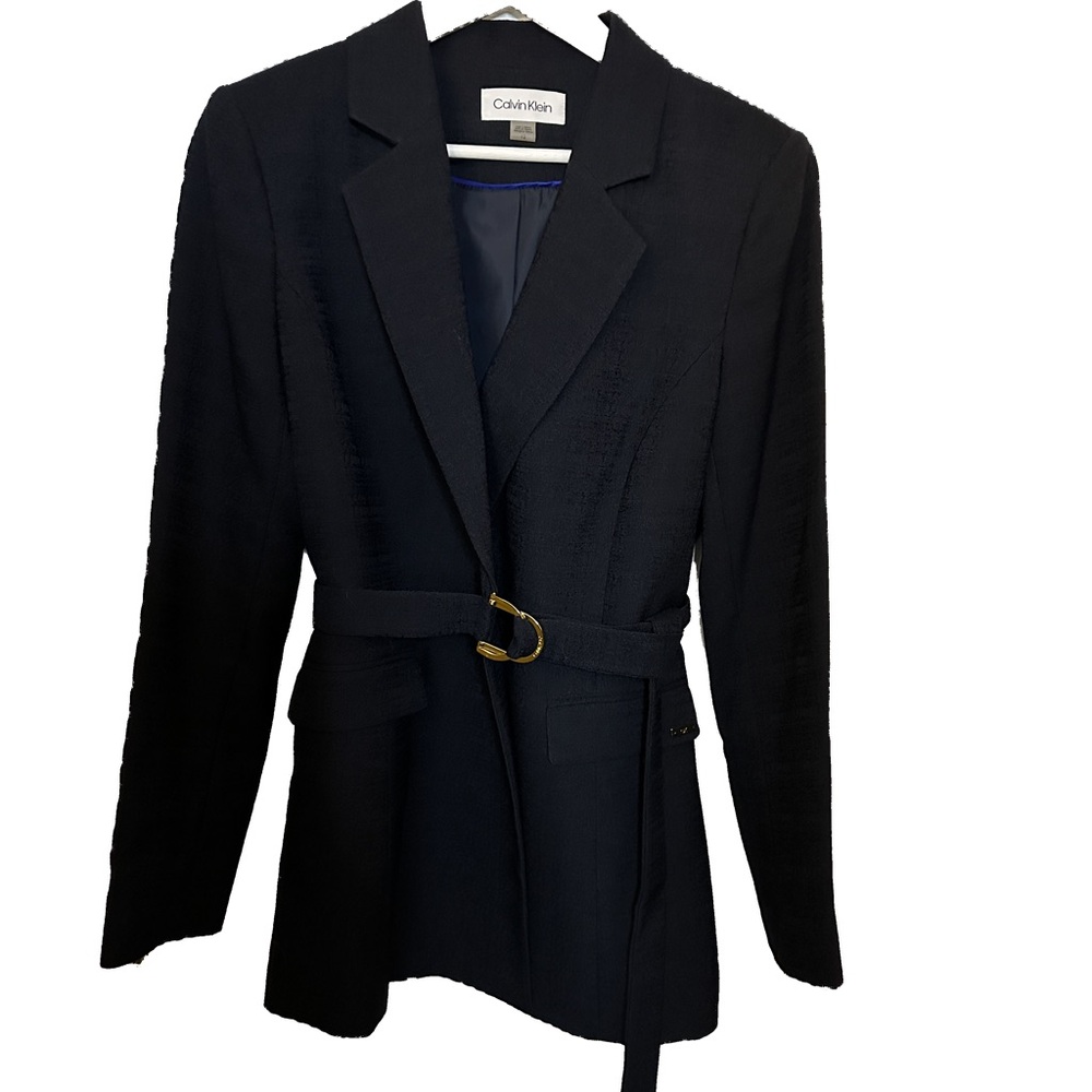 Calvin Klein Black Blazer Tailored Suit Jacket Navy, 12